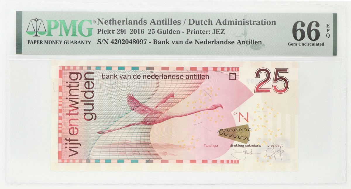 Netherlands-Antilles. 25 gulden. Banknote. Type 2016. - PMG 66EPQ.