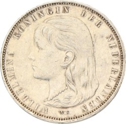 1 Gulden. Wilhelmina. 1892. Prachtig / UNC.