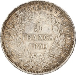 No reserve - France. Second Republic. 5 Francs. 1850 A.