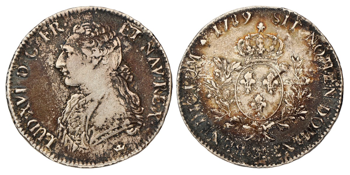 France. Louis XVI. Ecu. 1789 M.