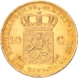 10 Gulden. Willem I. 1840. Prachtig +.