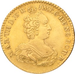 Dubbele soeverein. Brabant. Maria Theresia. 1758. Zeer Fraai +.
