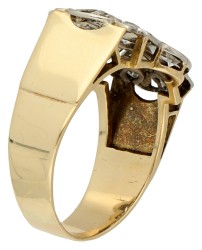 Gouden / platina Art Deco ring bezet met ca. 0.35 ct. diamant.