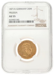 German states. Prussia. Wilhelm I. 20 Mark. 1871 A.