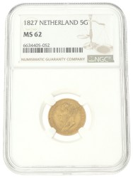 5 Gulden. Willem I. 1827 U. MS 62.
