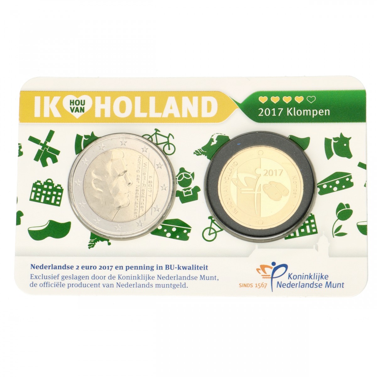 Nederland. Ik hou van Holland Penning in Coincard. Goud. 2017