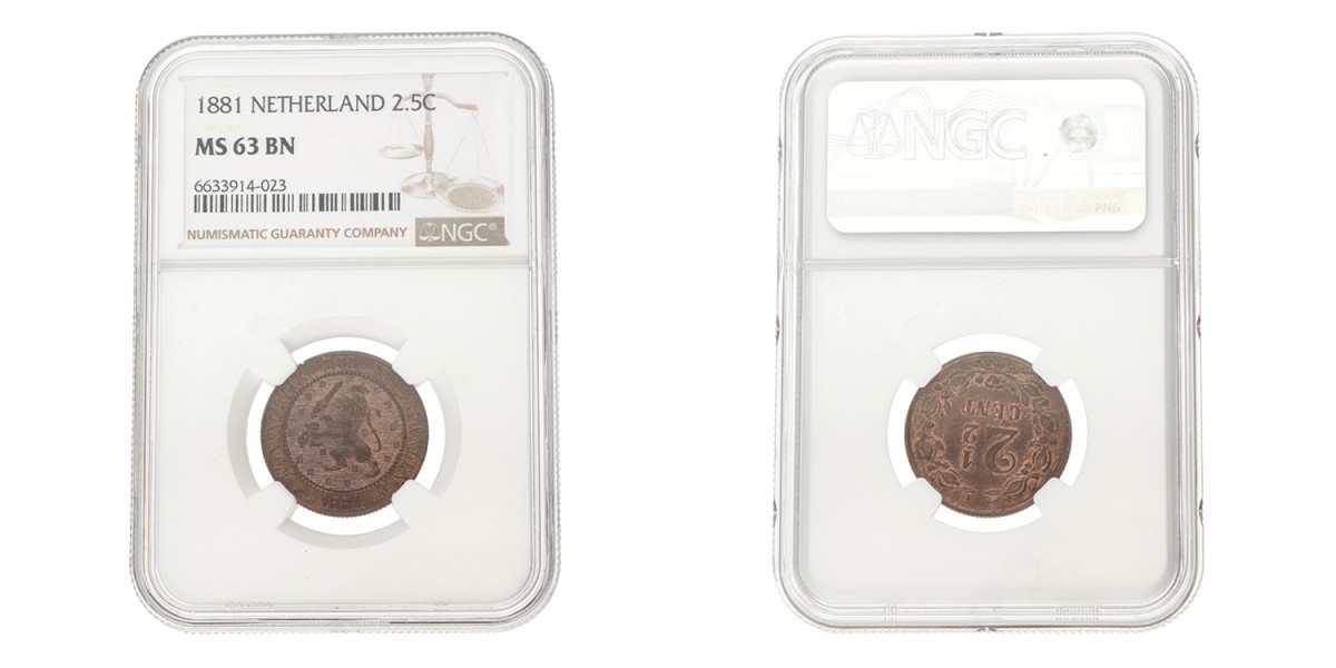 2½ Cent. Willem III. 1881. MS 63 BN.
