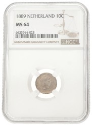 10 Cent. Willem III. 1889. MS 64.