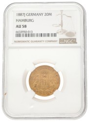 German states. Hamburg. 20 Mark. 1887 J.