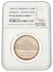 No reserve - Germany. DDR. 10 Mark - Dresden. Semper Opera. 1985 A.