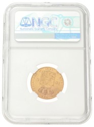 10 Gulden - Dubbelslag op vz. Wilhelmina. 1897. MS 64.