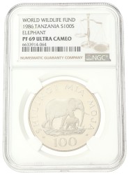 No reserve - Tanzania. 100 Shillingi - World Wildlife Fund. 1986.