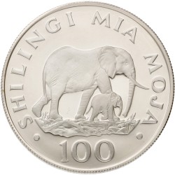 No reserve - Tanzania. 100 Shillingi - World Wildlife Fund. 1986.