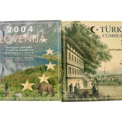 Europe. Lot (10). Currency set Turkey and Slovenia 2004.