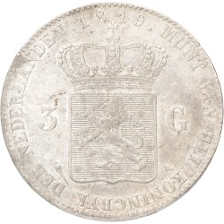 3 Gulden. Willem I. 1819. AU Details.