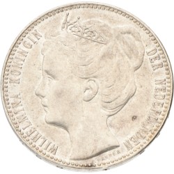 1 Gulden. Wilhelmina. 1906. AU 58