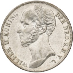 1 Gulden. Willem II. 1845. AU 58.