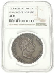 50 Stuivers. Lodewijk Napoleon. 1808. XF 40.
