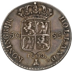 50 Stuivers. Lodewijk Napoleon. 1808. XF 40.