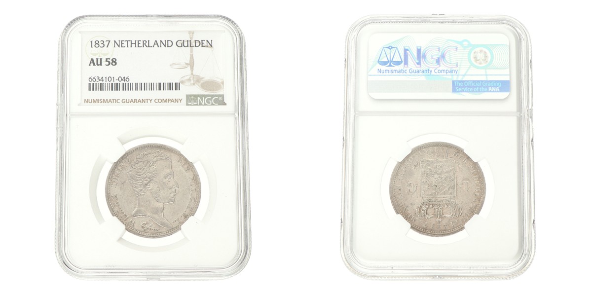 1 Gulden. Willem I. 1837. AU 58.