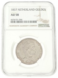 1 Gulden. Willem I. 1837. AU 58.