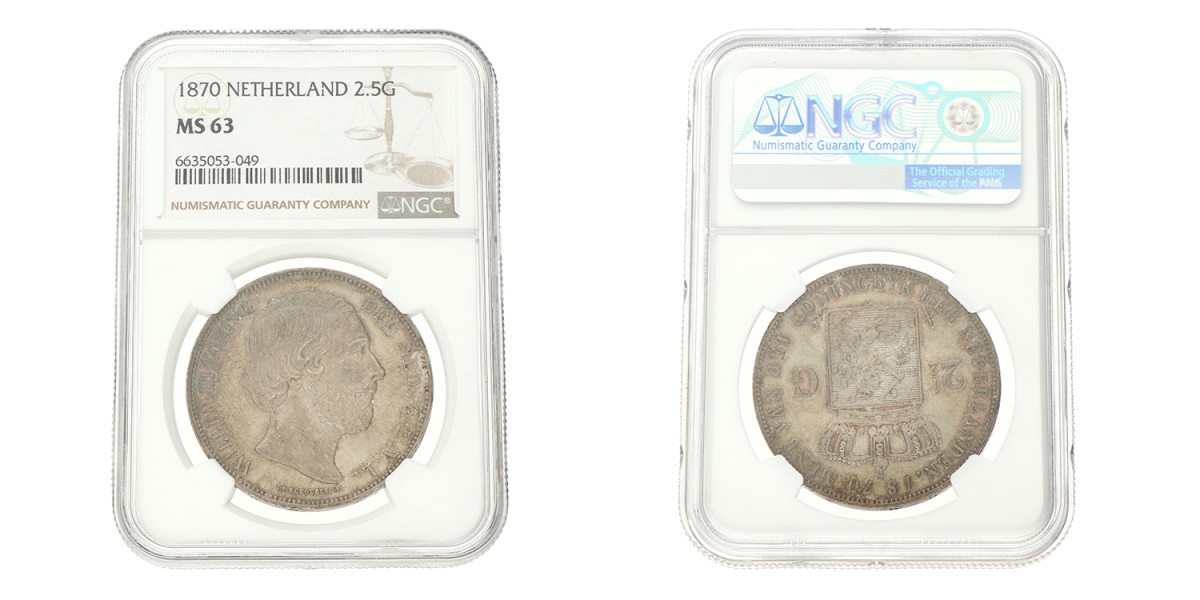 2½ Gulden. Willem III. 1870. MS 63