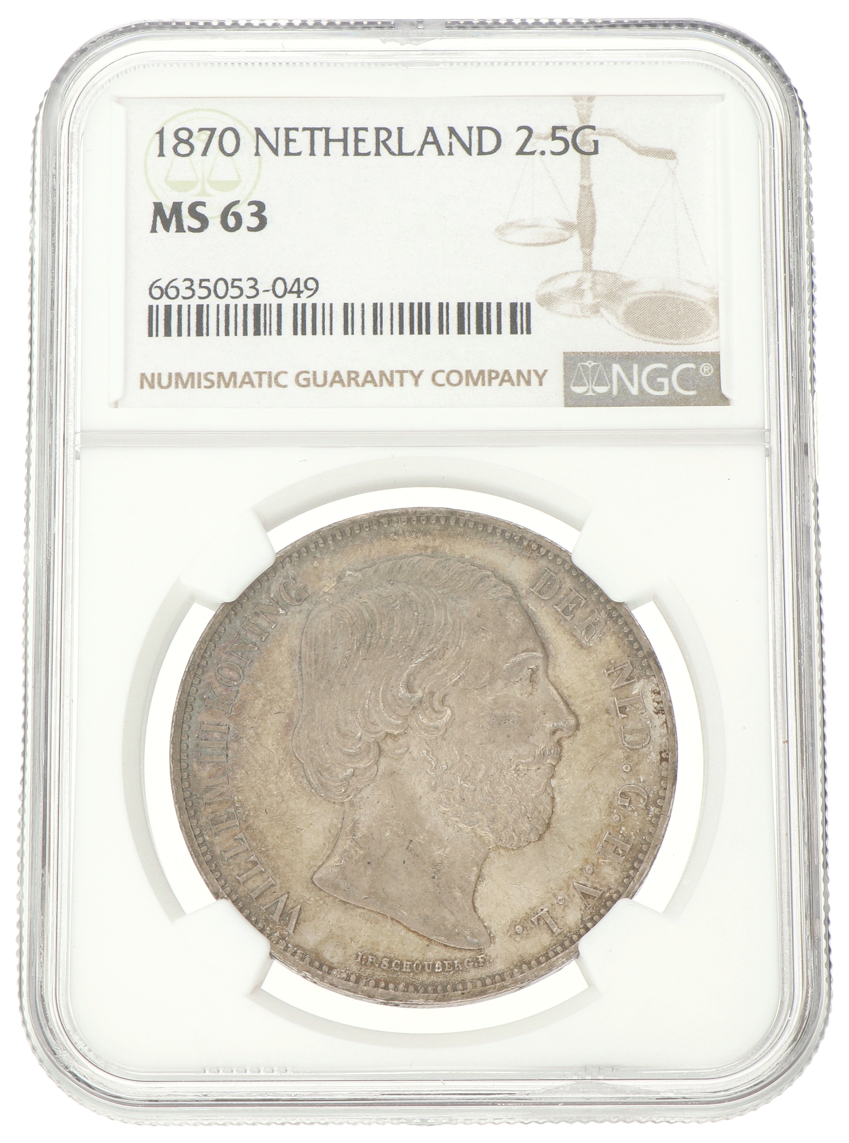 2½ Gulden. Willem III. 1870. MS 63