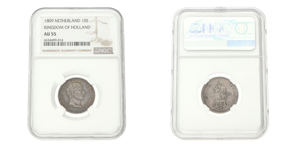 10 Stuivers. Lodewijk Napoleon. 1809. AU 55.