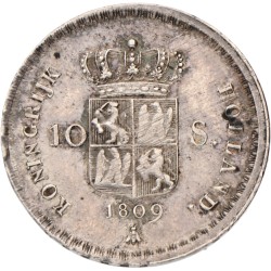 10 Stuivers. Lodewijk Napoleon. 1809. AU 55.