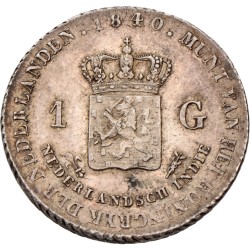 1 Gulden. Nederlands-Indië. Willem I. 1840. AU 55.