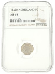 5 Cent. Willem I. 1825 B. MS 65.