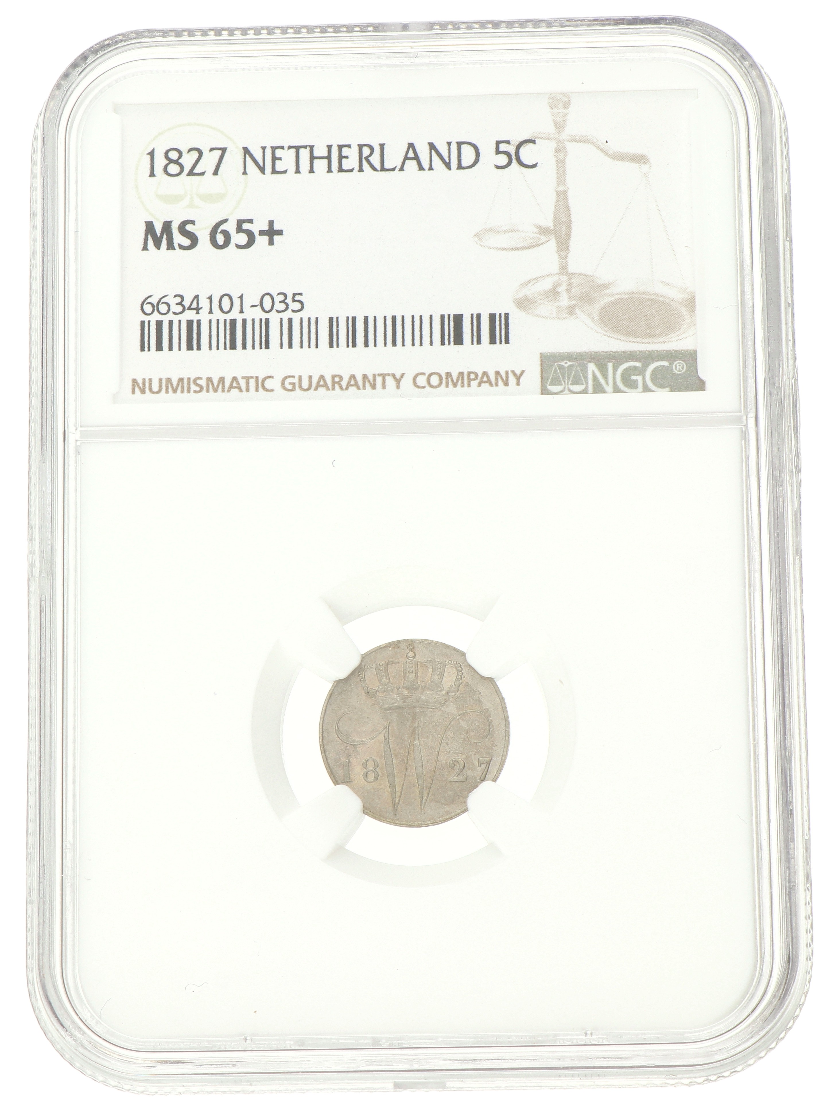 5 Cent. Willem I. 1827 U. MS 65+