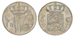 5 Cent. Willem I. 1827 U. MS 65+