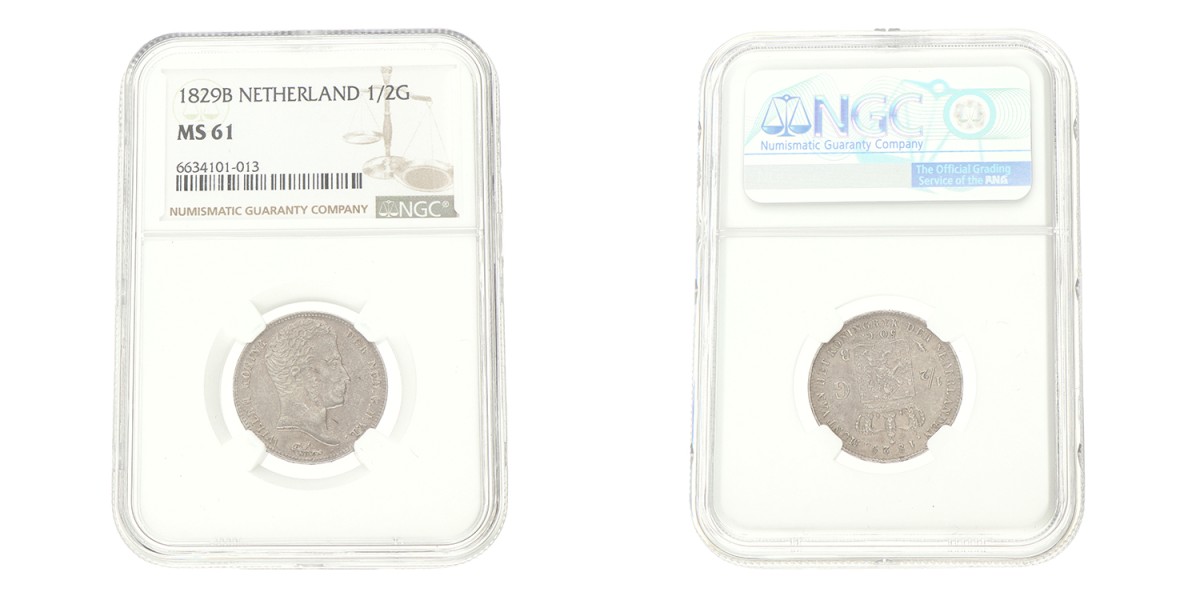 ½ Gulden. Willem I. 1829 B. MS 61.