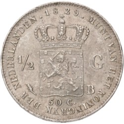 ½ Gulden. Willem I. 1829 B. MS 61.