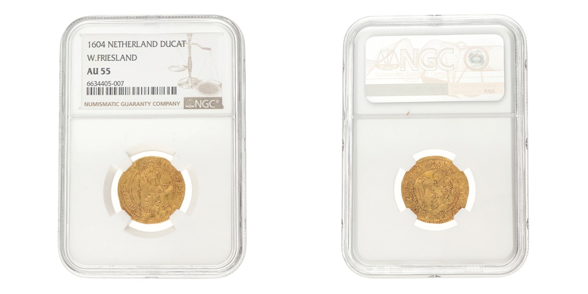 Gouden dukaat - Hongaars type. West-Friesland. 1604. AU 55.