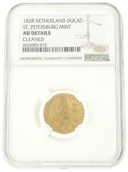 Gouden Dukaat. Willem I. 1828. AU details.