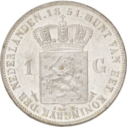 1 Gulden. Willem III. 1851. MS 62.