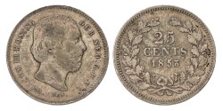 25 Cent. Willem III. 1853. Fine details.