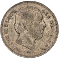 25 Cent. Willem III. 1853. Fine details.