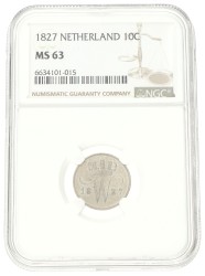 10 Cent. Willem I. 1827 U. MS 63.
