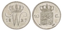 10 Cent. Willem I. 1827 U. MS 63.