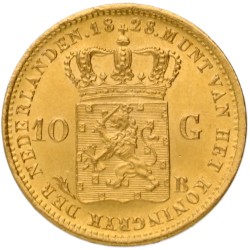 No reserve - 10 Gulden. Willem I. 1828 B. UNC details.