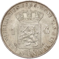 No reserve - 1 Gulden. Willem III. 1865. AU details.