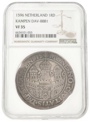 Rijksdaalder. Kampen. Rudolf II. 1596. VF 35.