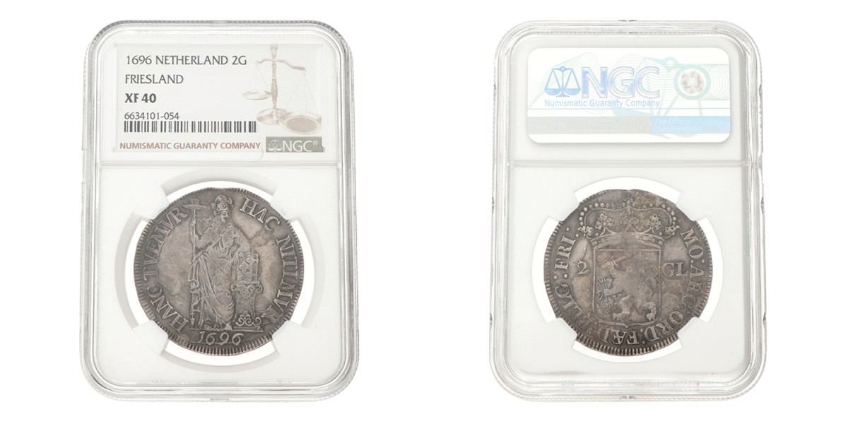 2 gulden - Generaliteits. Friesland. 1696. XF 40.