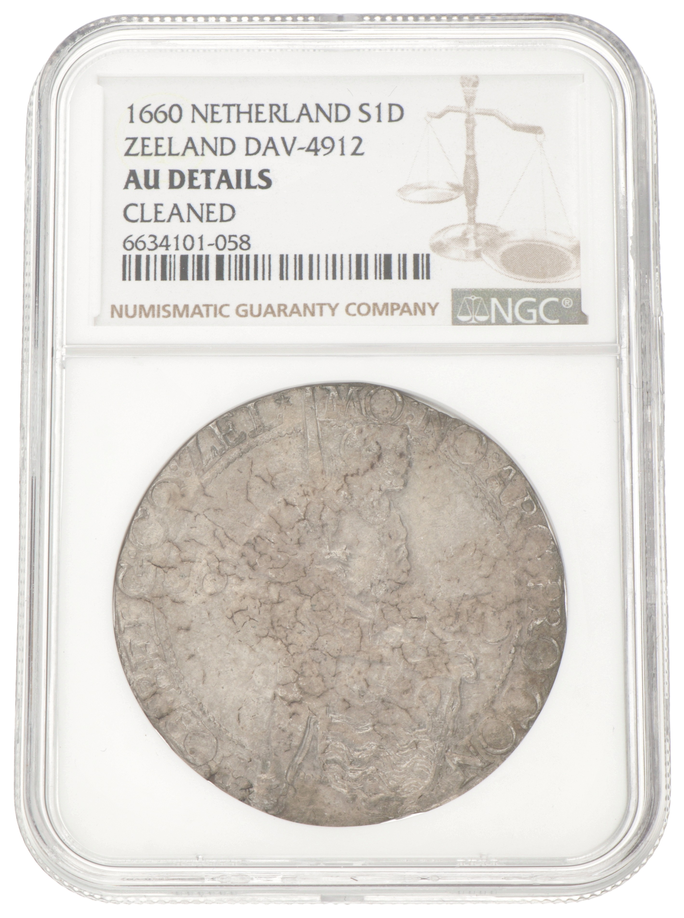 Zilveren dukaat. Zeeland. 1660. AU details.