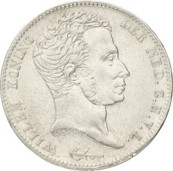 1 Gulden. Willem I. 1818. Zeer Fraai +.