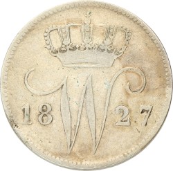 25 Cent. Willem I. 1827 B. Zeer Fraai.
