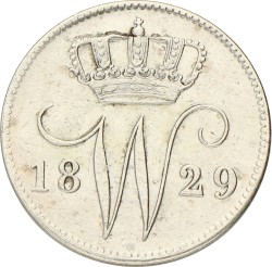 25 Cent. Willem I. 1829 B. Zeer Fraai / Prachtig.
